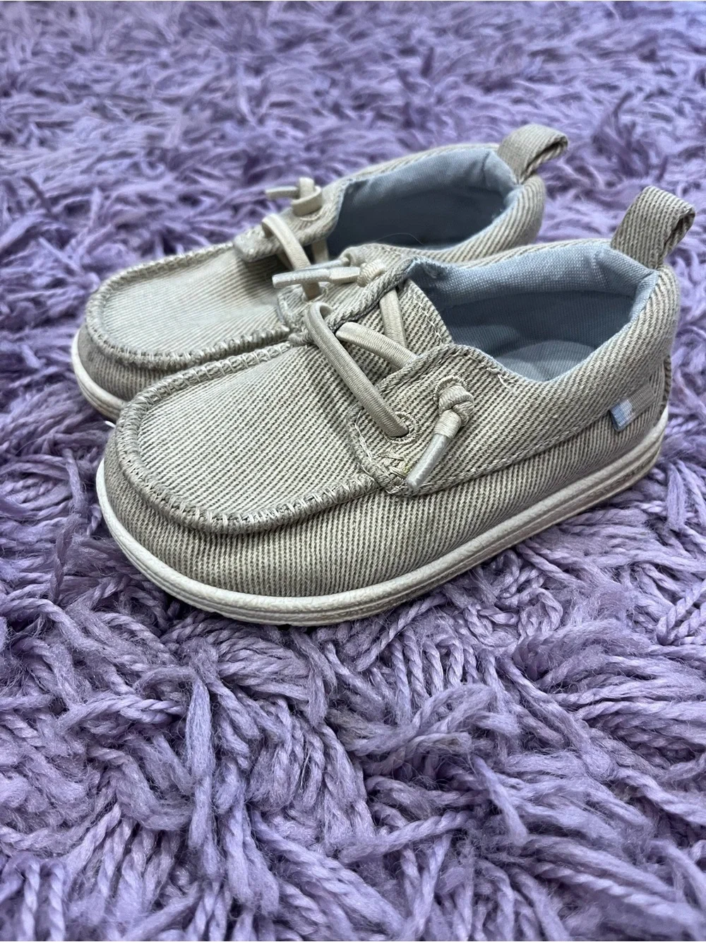 Cat & Jack Beige/Tan Kids Slip-On Boat Shoes